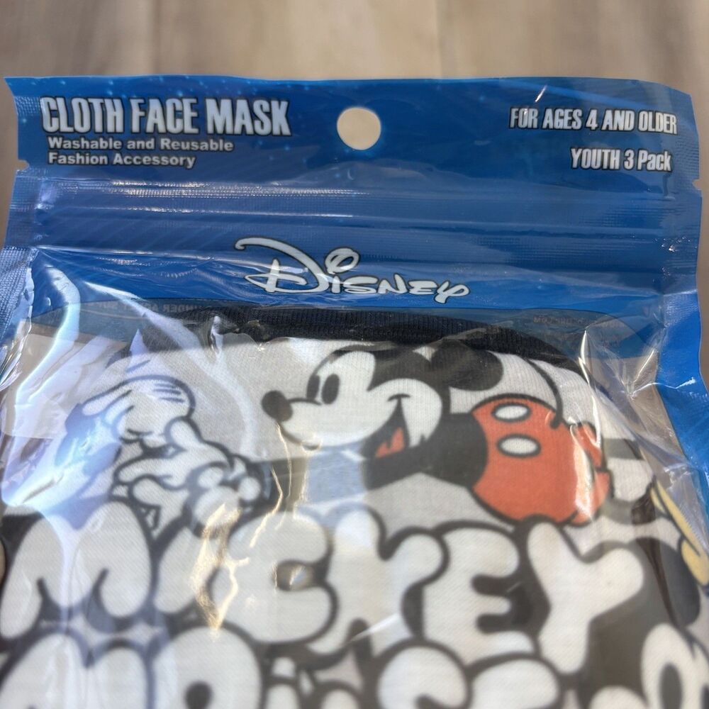 Disney Minnie & Mickey Mouse Kids Cloth Face Masks Washable Reusable New 5 Packs - Picture 10 of 14
